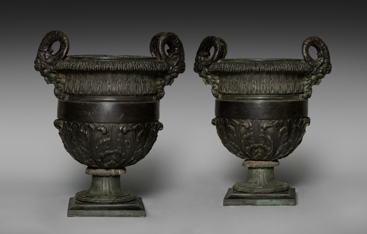 Pair of Urns with Satyr Heads