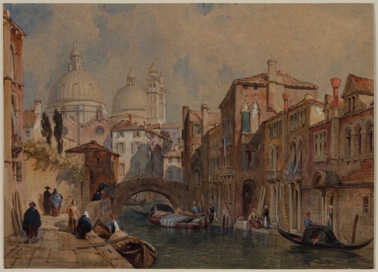 View of Venice: The Dome of Santa Maria della Salute Seen from the Rear of the Da Mula Palace, looking Eastward