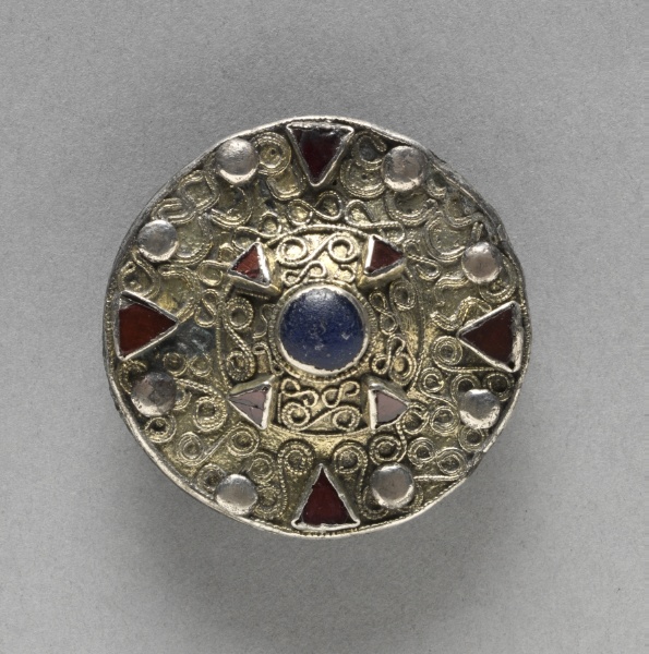 Filigree Disk Brooch with Central Boss