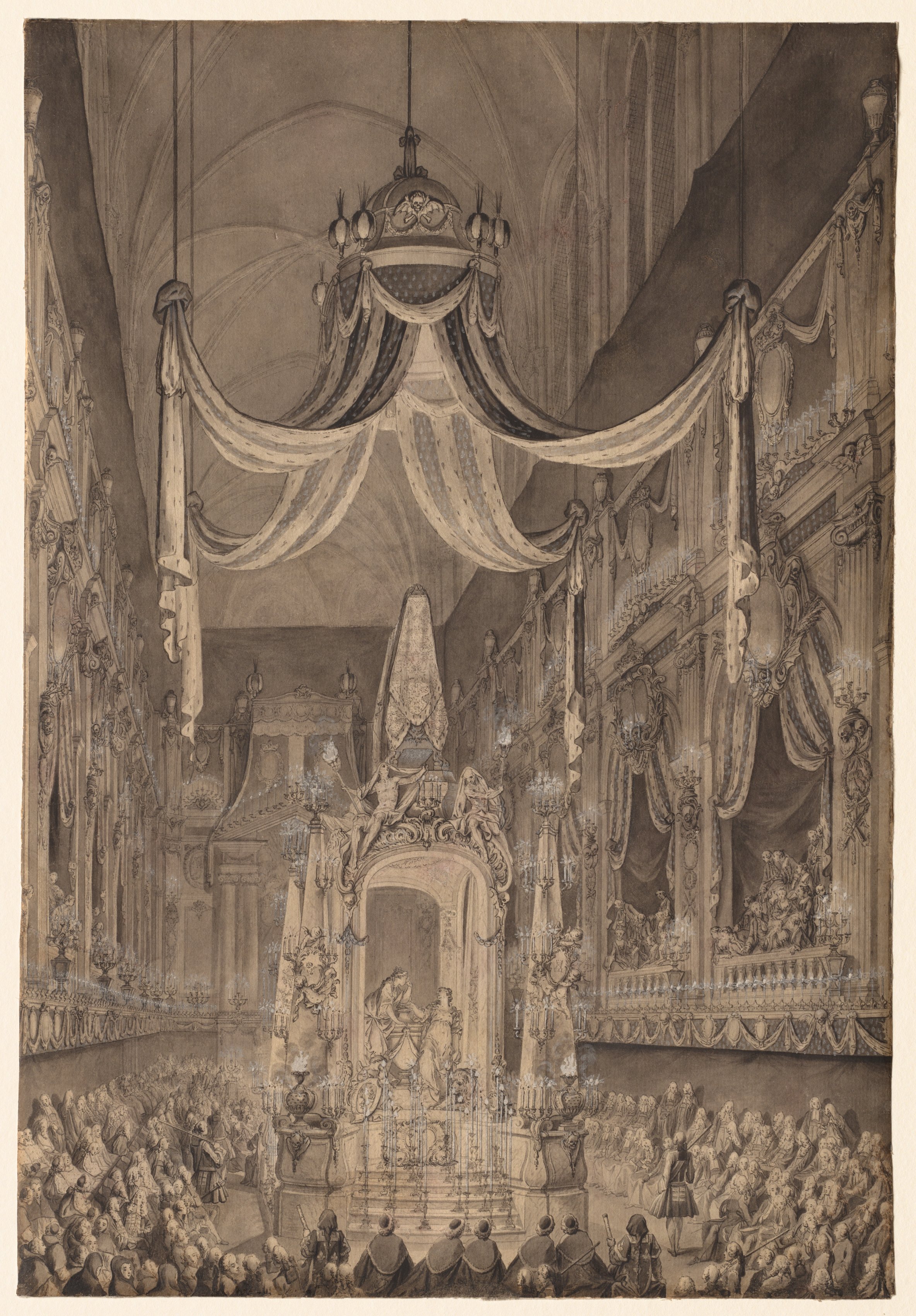 Funeral for Marie-Thérèse of Spain, Dauphine of France, in the Church of Nôtre Dame, Paris, on November 24, 1746