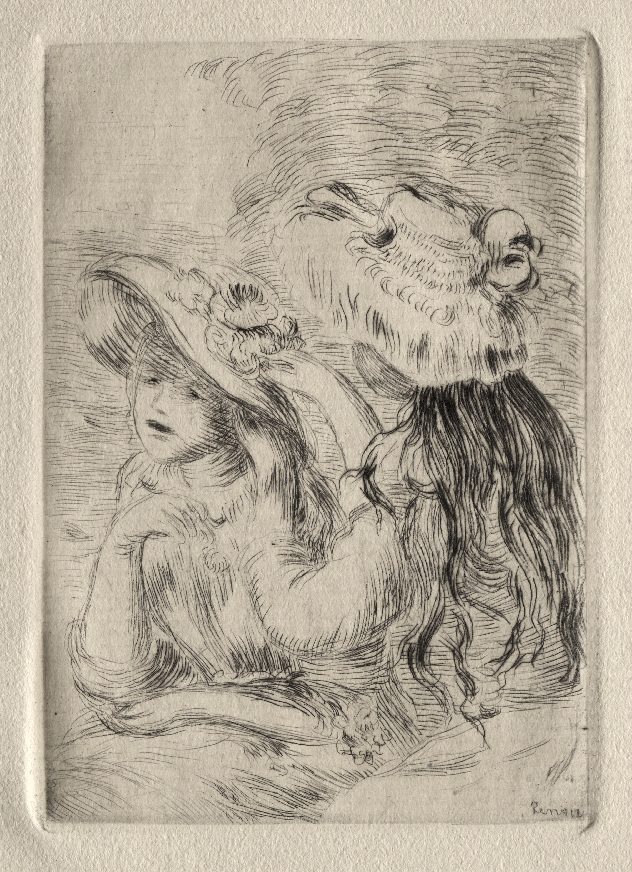 The Hatpin (Berthe Morisot's Daughter and Her Cousin), 1st plate