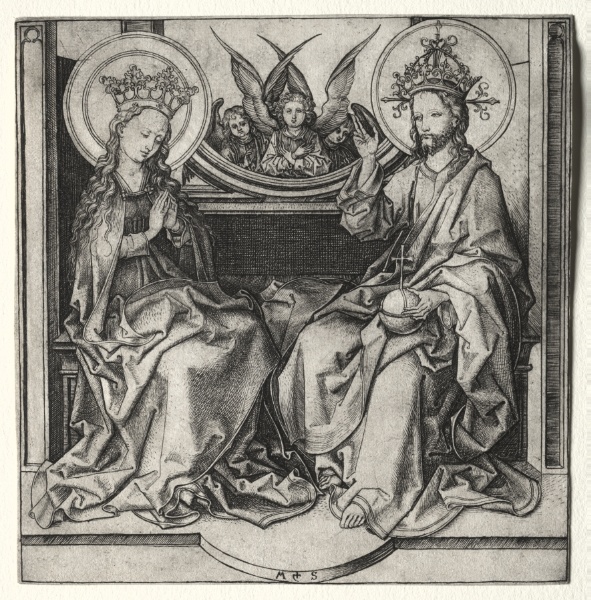 God the Father and the Blessed Virgin Enthroned Attended by Angels