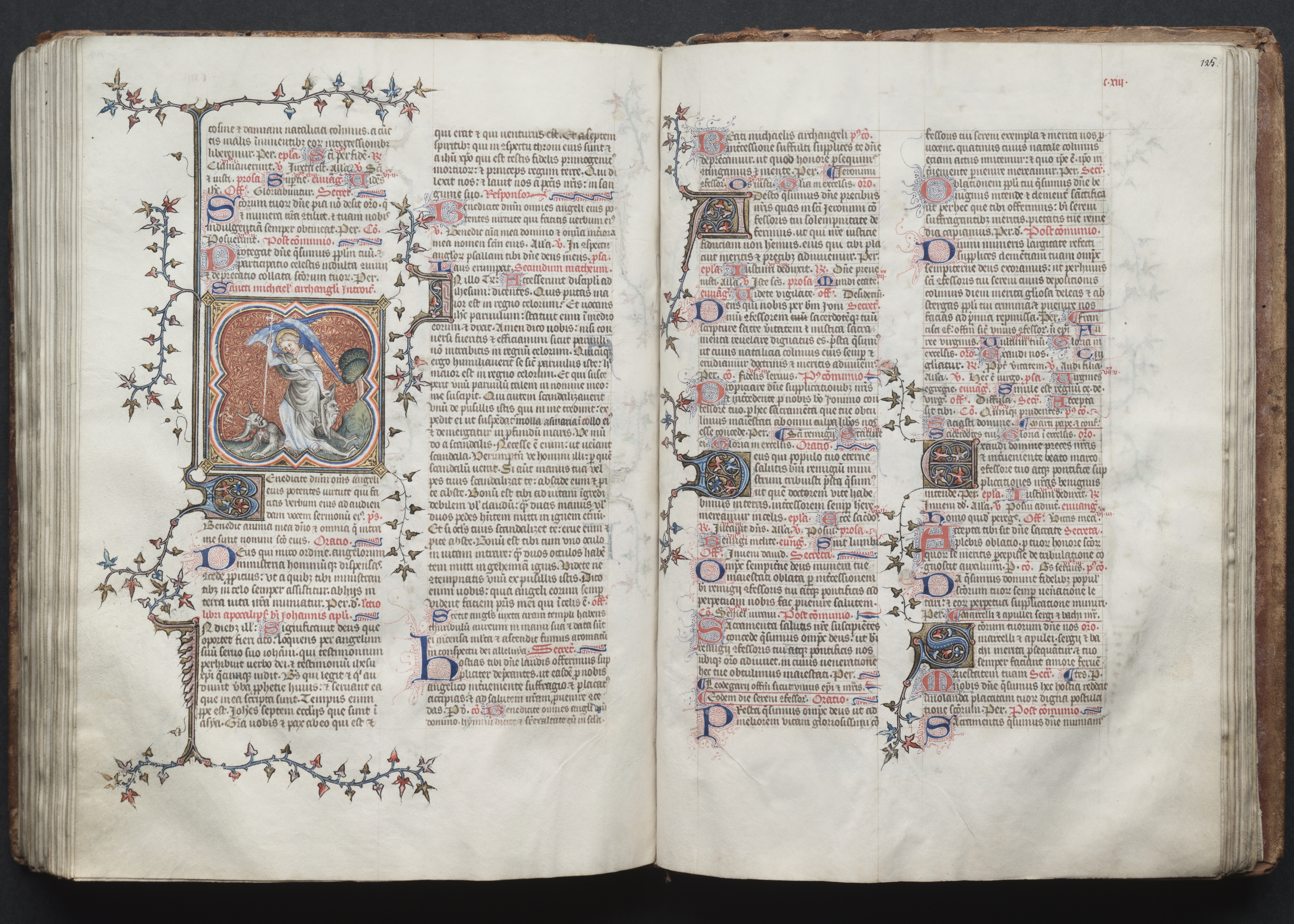 The Gotha Missal:  Fol. 124v, The Archangel Michael