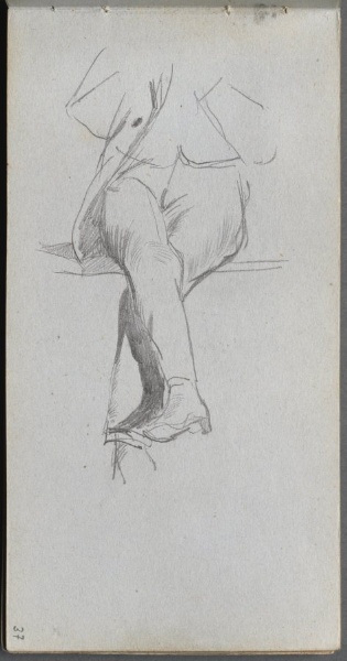 Sketchbook, page 37: Figure Study, crossed legs