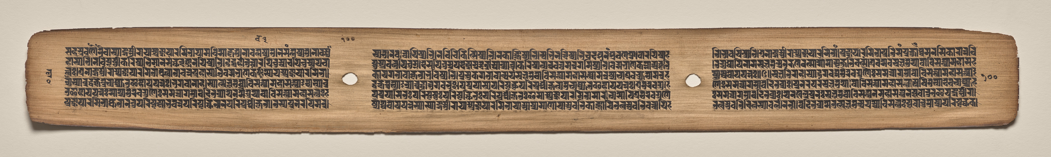 Text, Folio 100 (verso), from a Manuscript of the Perfection of Wisdom in Eight Thousand Lines (Ashtasahasrika Prajnaparamita-sutra)