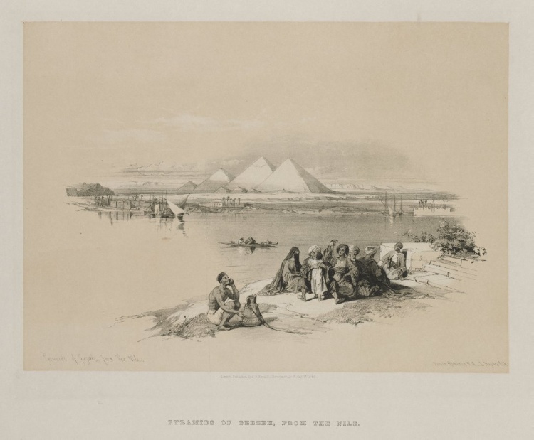 Egypt and Nubia, Volume I: Pyramids of Geezeh, from the Nile