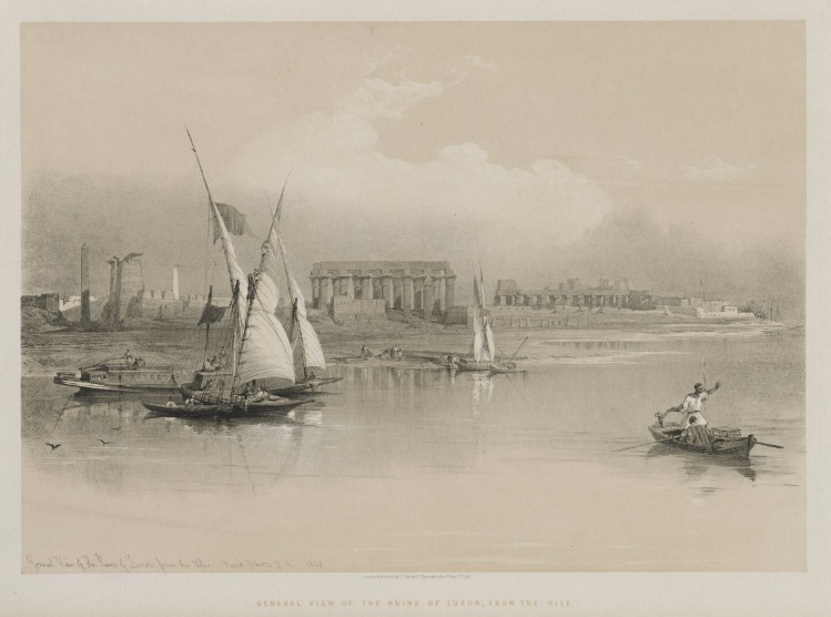 Egypt and Nubia, Volume I: General View of the Ruins of Luxor, From the Nile