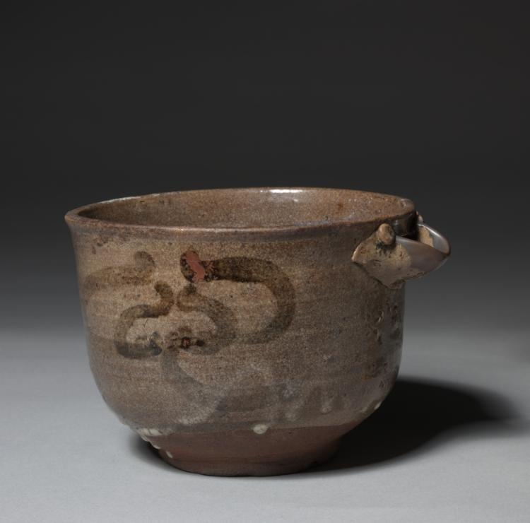 Spouted Bowl with Flower Design
