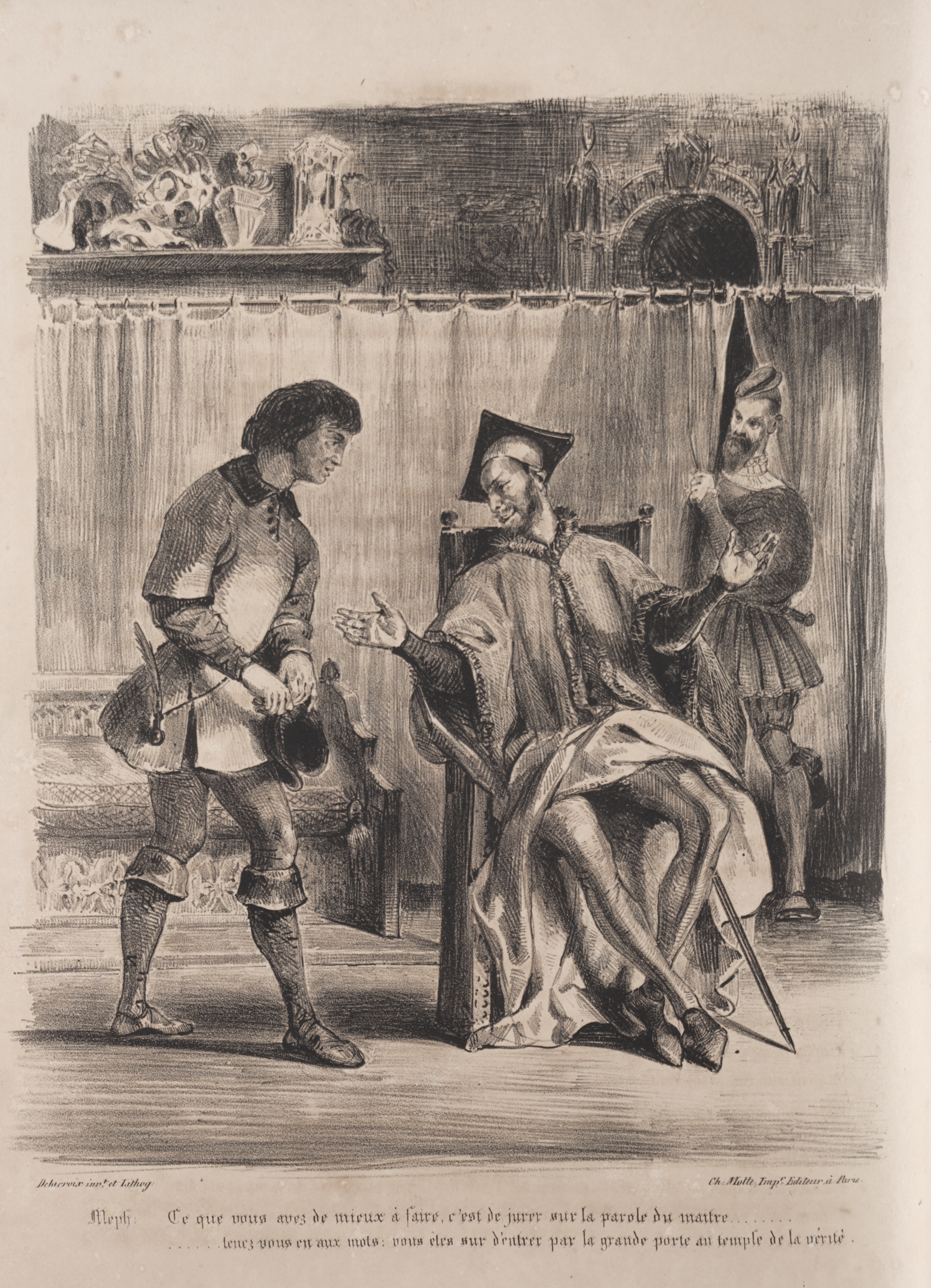 Illustrations for Faust: Méphistophélé receives the schoolboy