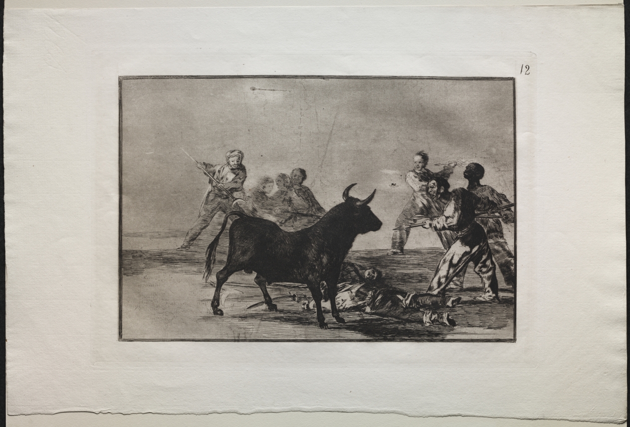Bullfights:  The Rabble Hamstringing the Bull with Lances, Sickles, Banderillas and Other Arms