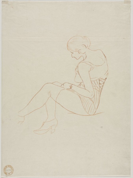 Semi-nude Woman, Seated
