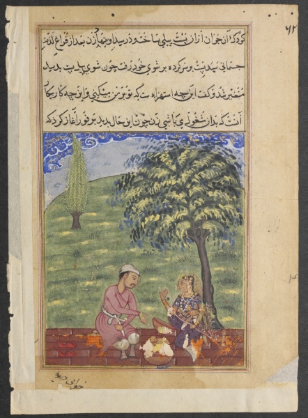 The unfaithful wife explaining away the presence of the dough elephant, from a Tuti-nama (Tales of a Parrot): Eighth Night
