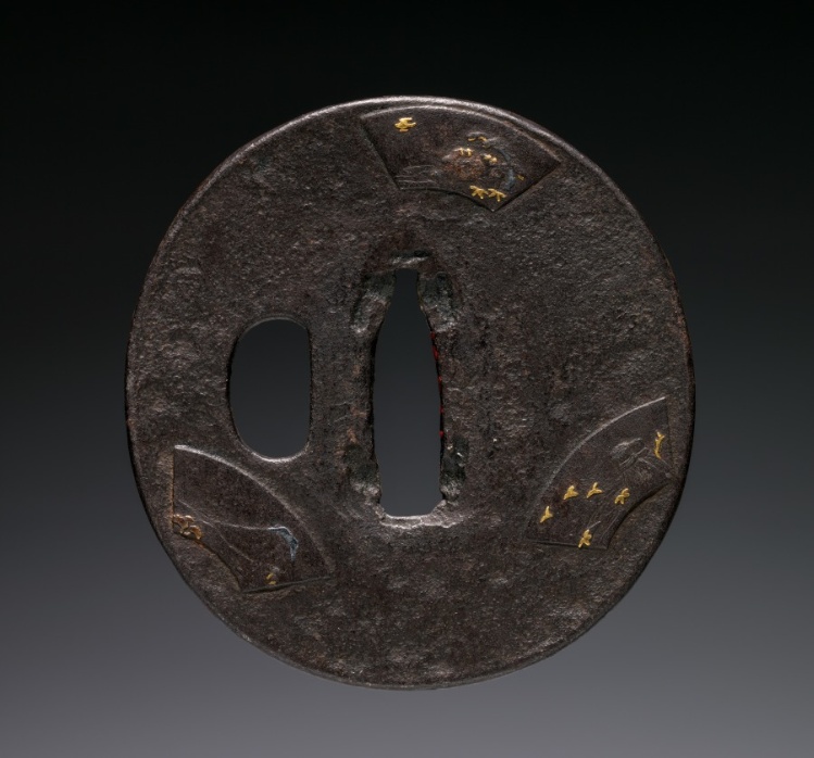 Sword Guard (Tsuba) with Scattered Fans