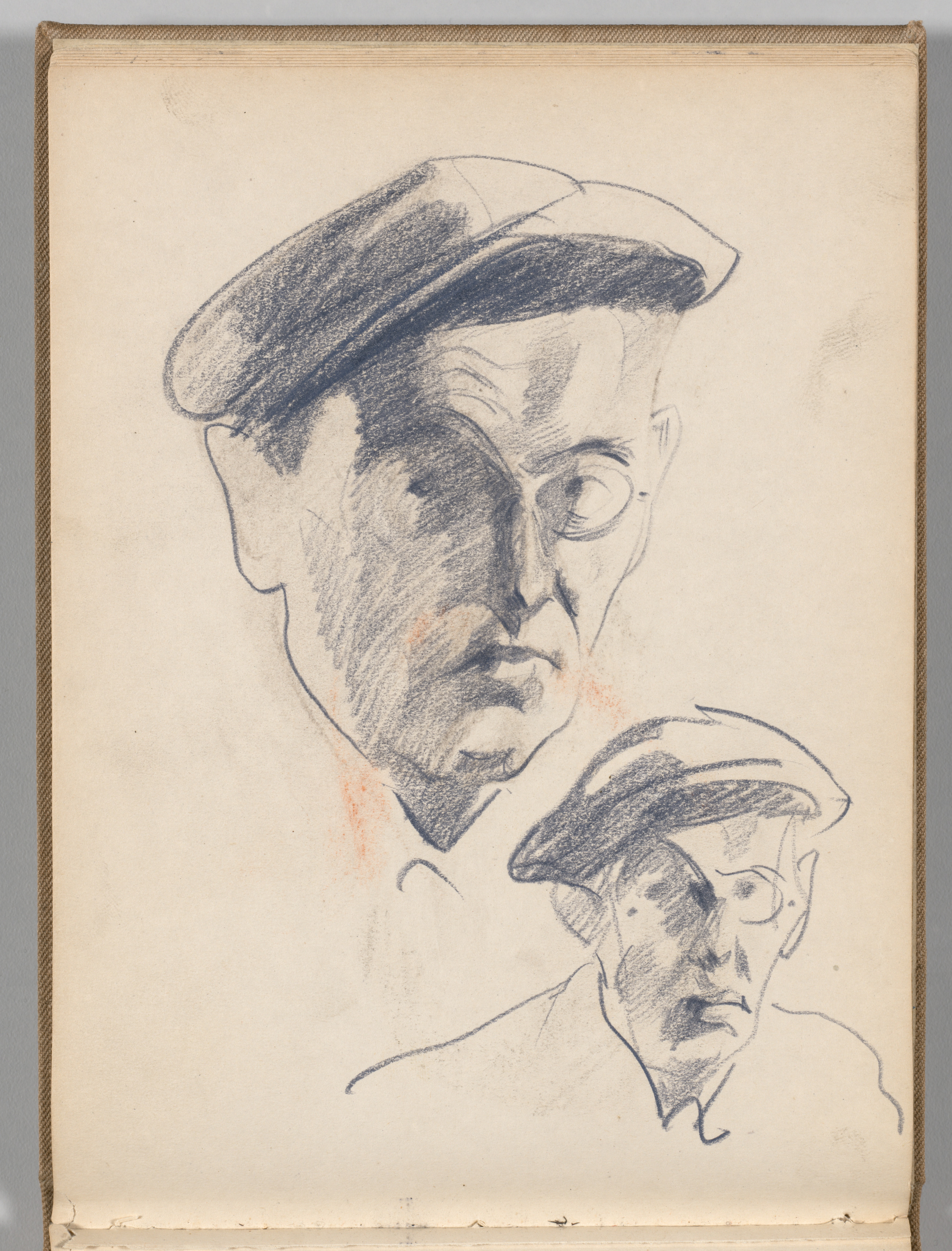 Sketchbook, Spain: Page 16, Studies of a Man's Head with a Cap