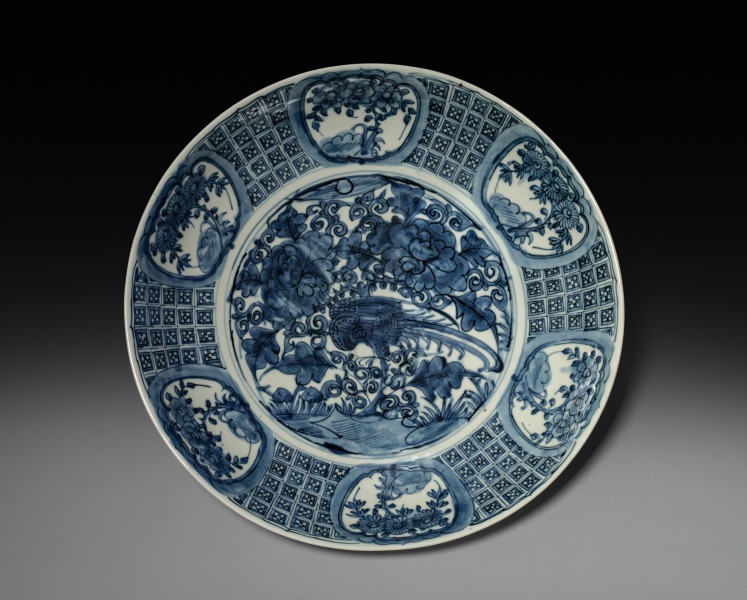 Plate with Phoenix and Peonies