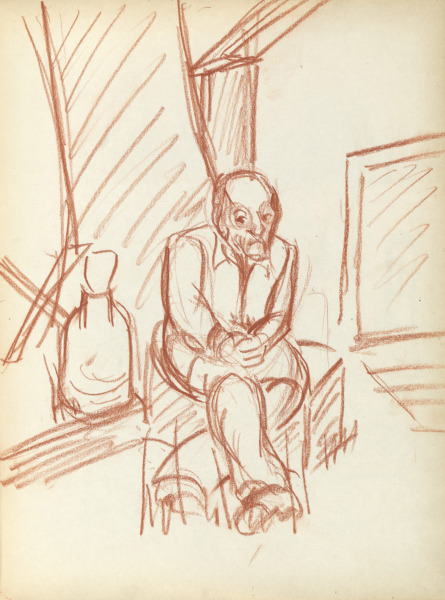 Sketchbook #1: Seated man (page 49)