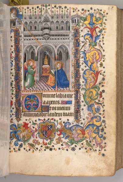 Hours of Charles the Noble, King of Navarre (1361-1425): fol. 29r,The Annunciation (Matins)