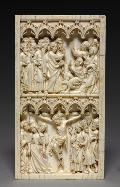 Diptych with Scenes from the Life of Christ (left wing: Raising of Lazarus and Crucifixion)