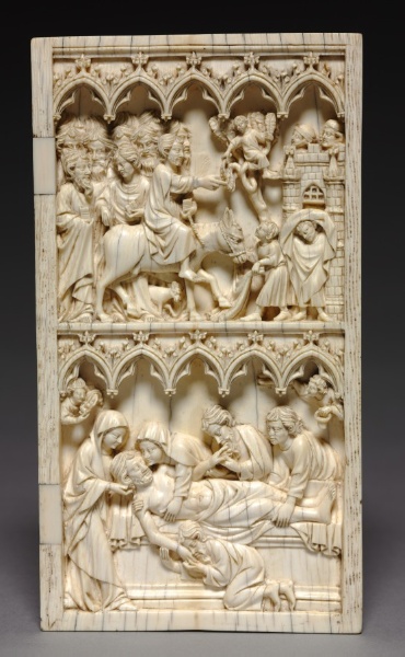 Diptych with Scenes from the Life of Christ (right wing: Entry into Jerusalem and Entombment)