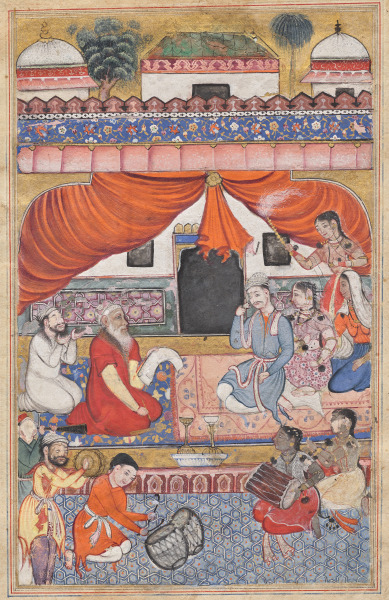 Preparation for the marriage of Mahmuda to the Young Vizier, from a Tuti-nama (Tales of a Parrot): Thirty-third Night