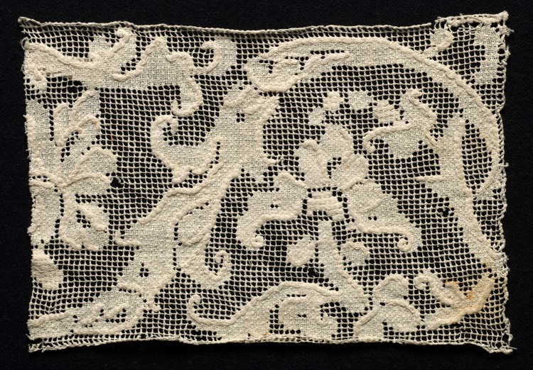 Fragment (of a Band?) with Floral Pattern