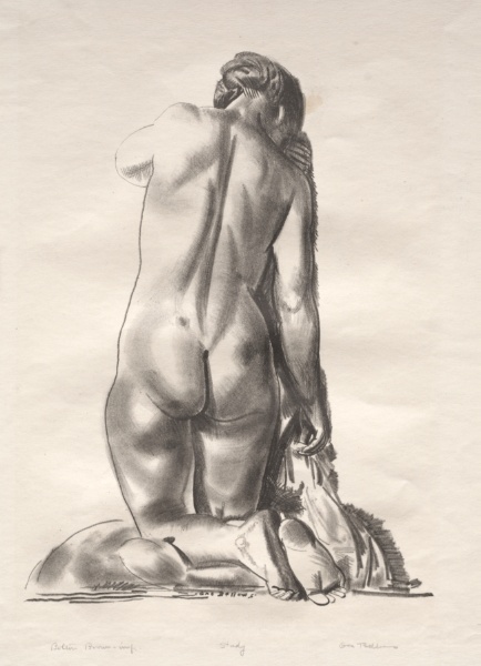Nude Study, Woman Kneeling on a Pillow