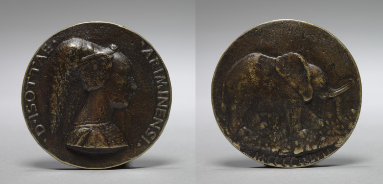 Medal of Isotta degli Atti da Rimini (obverse) and (reverse)