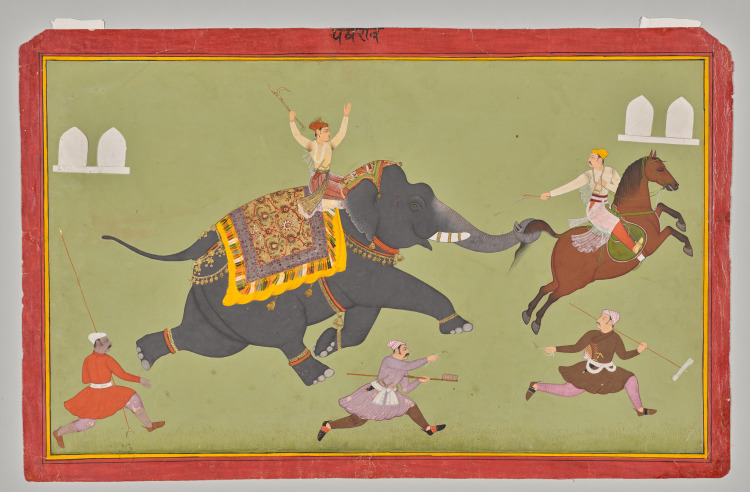The Elephant of Maharana Jai Singh of Mewar (r. 1680–98) Catches a Horse by the Tail