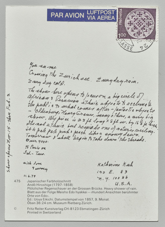 Every Day Rain (recto), Lenore Tawney, 1979