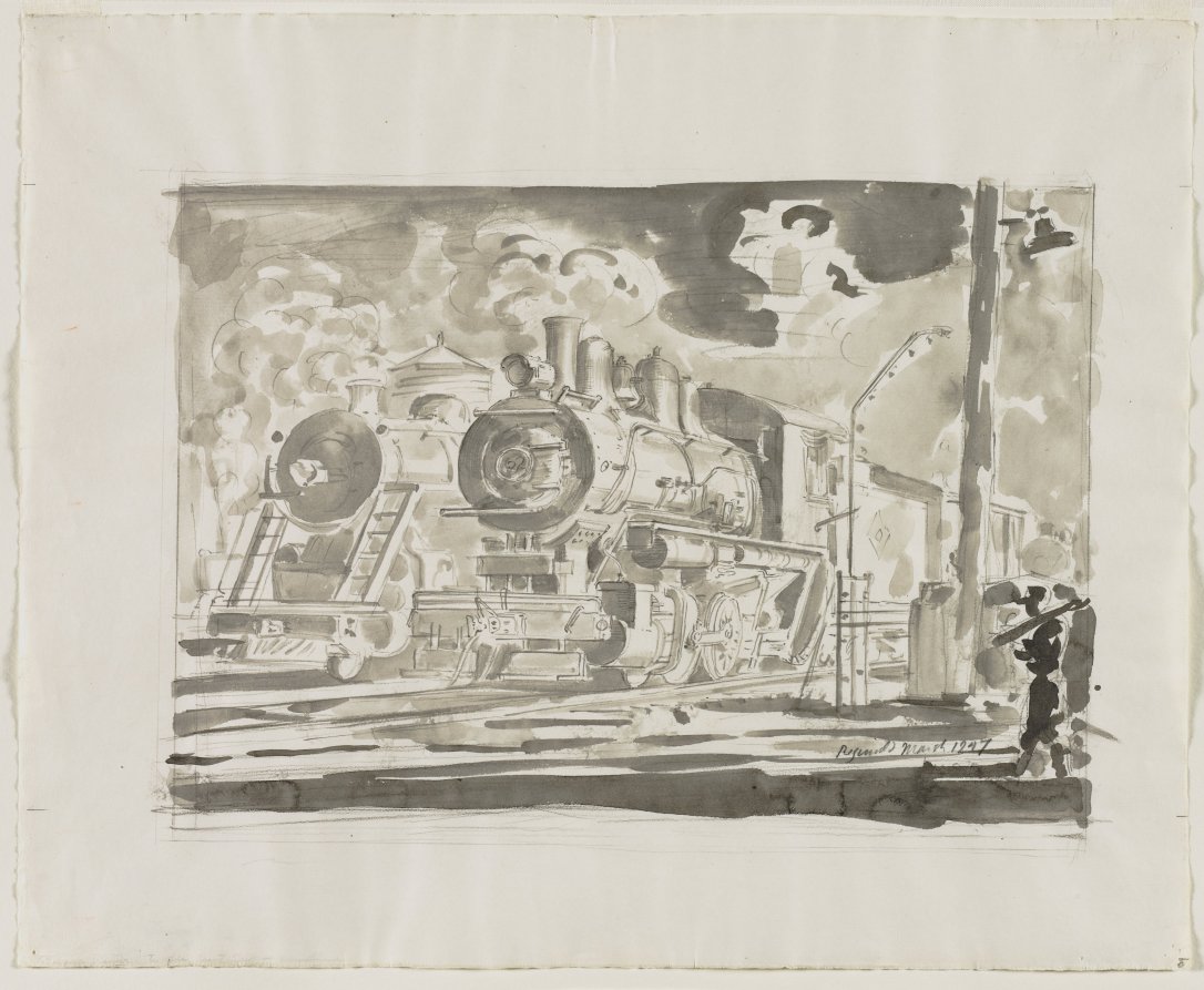 Switch Engines, Erie Yards (Jersey City), Реджинальд Марш, 1947