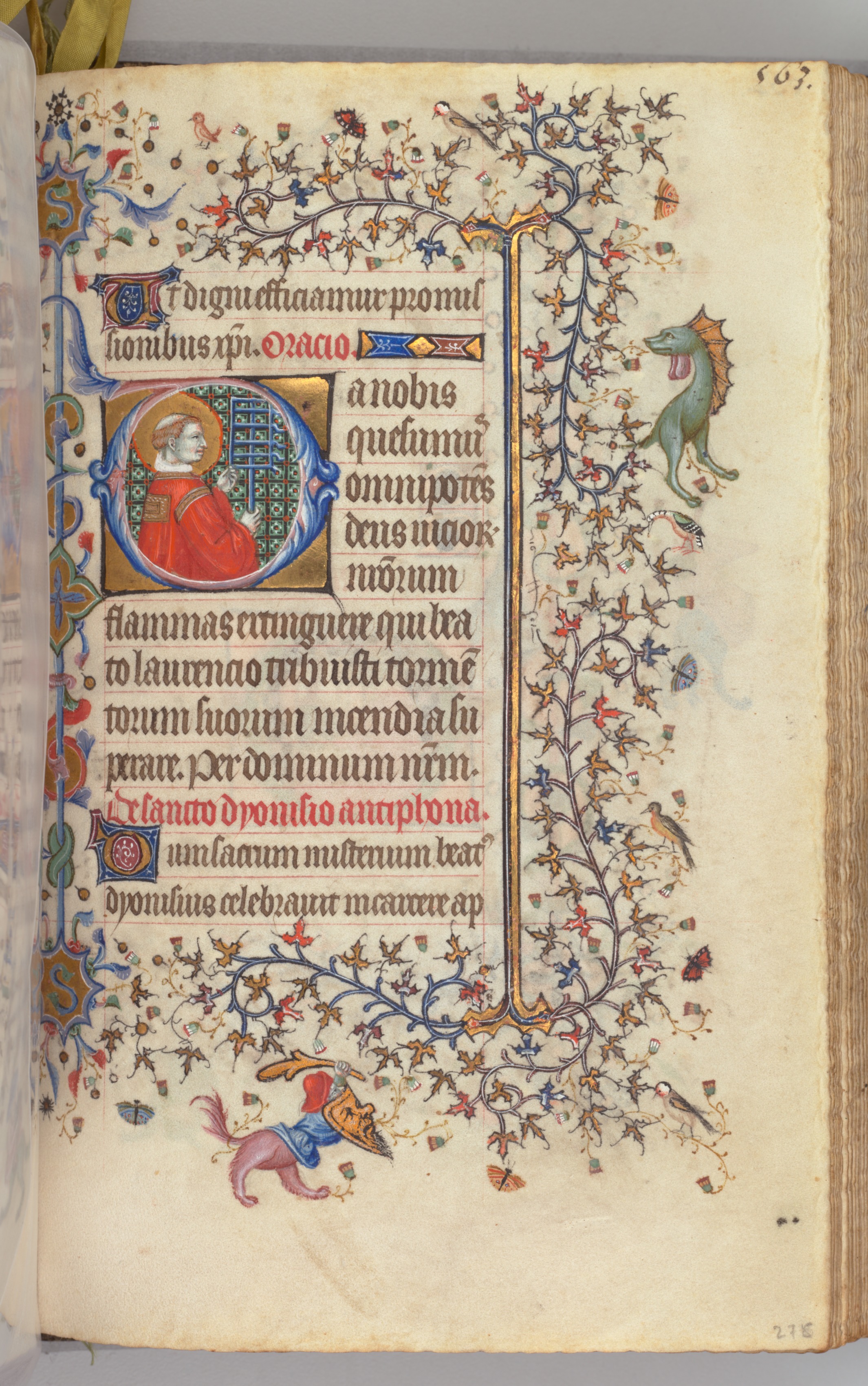 Hours of Charles the Noble, King of Navarre (1361-1425): fol. 276r, St. Lawrence