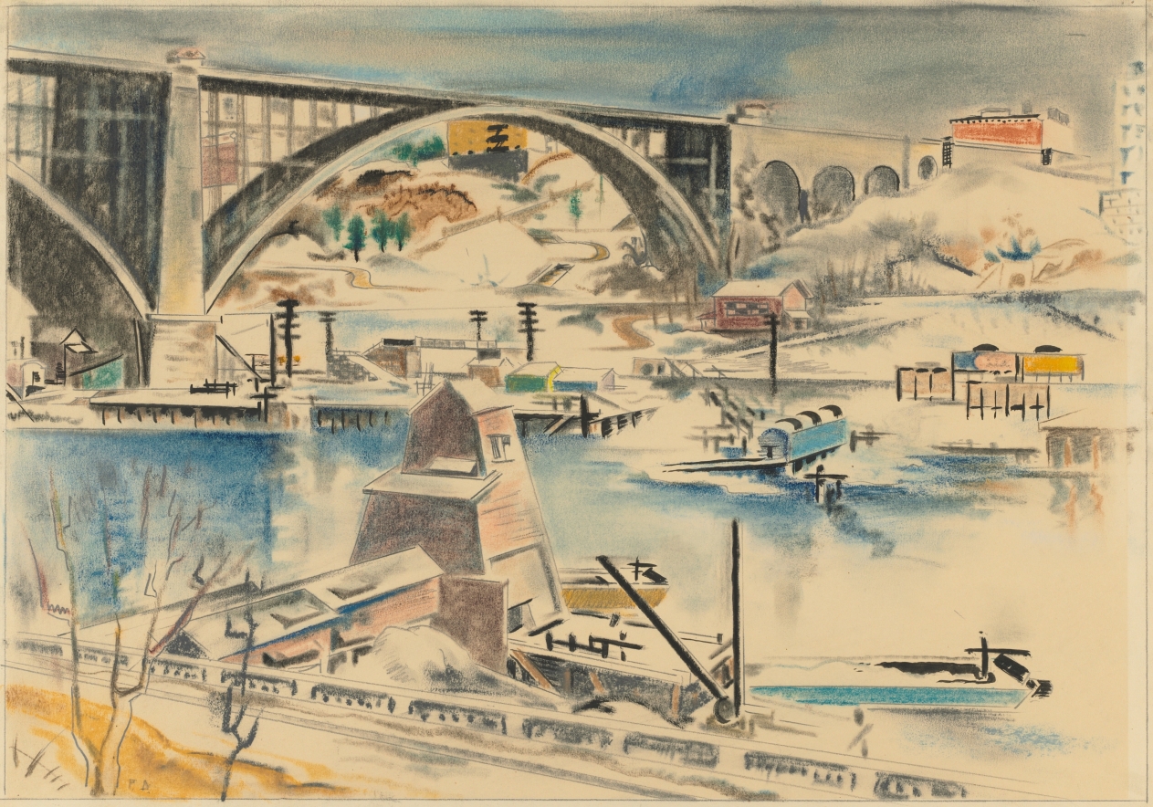 Harlem River, New York, Preston Dickinson, c.1922