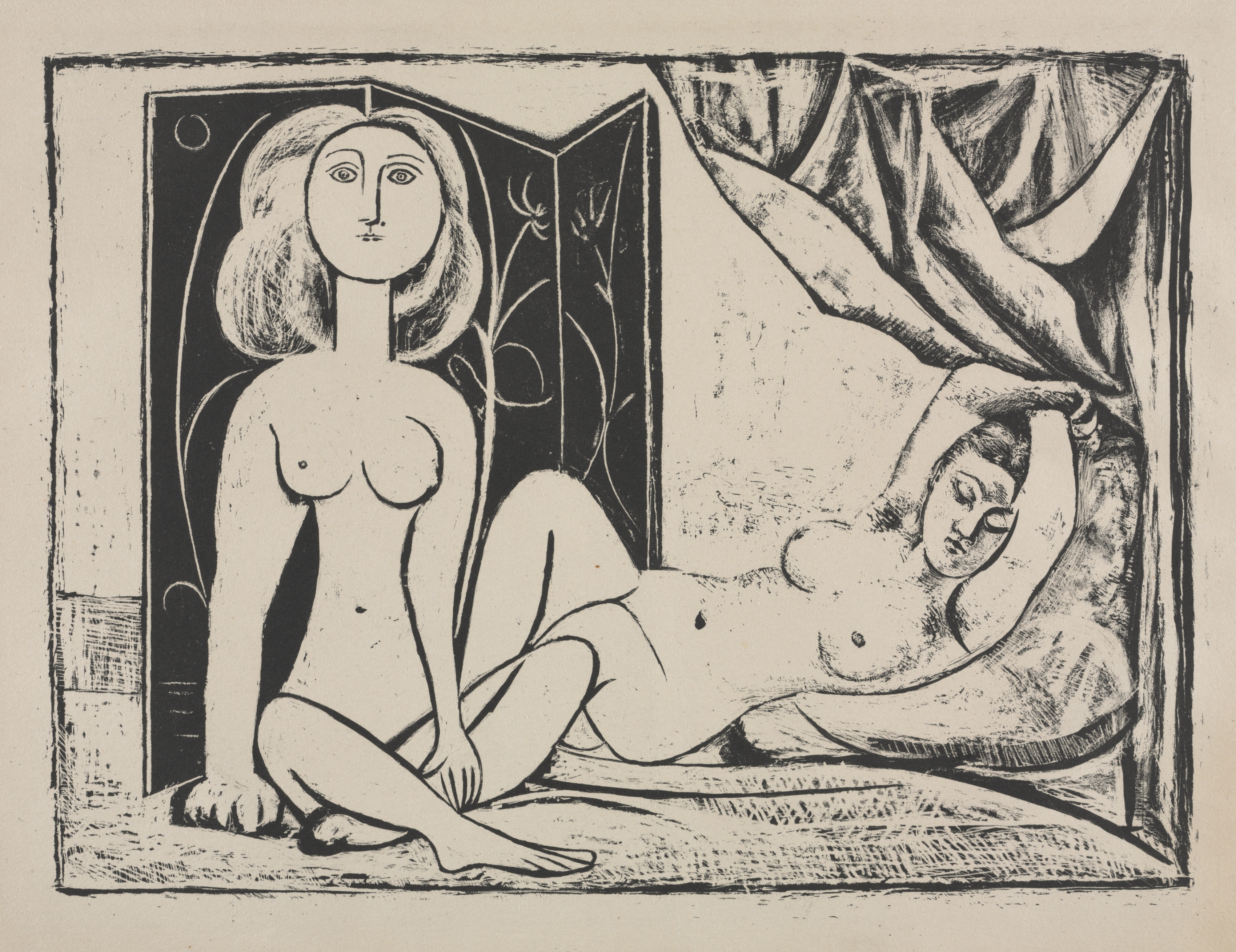 Two Nude Women (A series of progressive proofs)