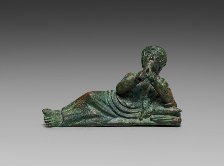 Vessel Ornament of Reclining Pipes Player