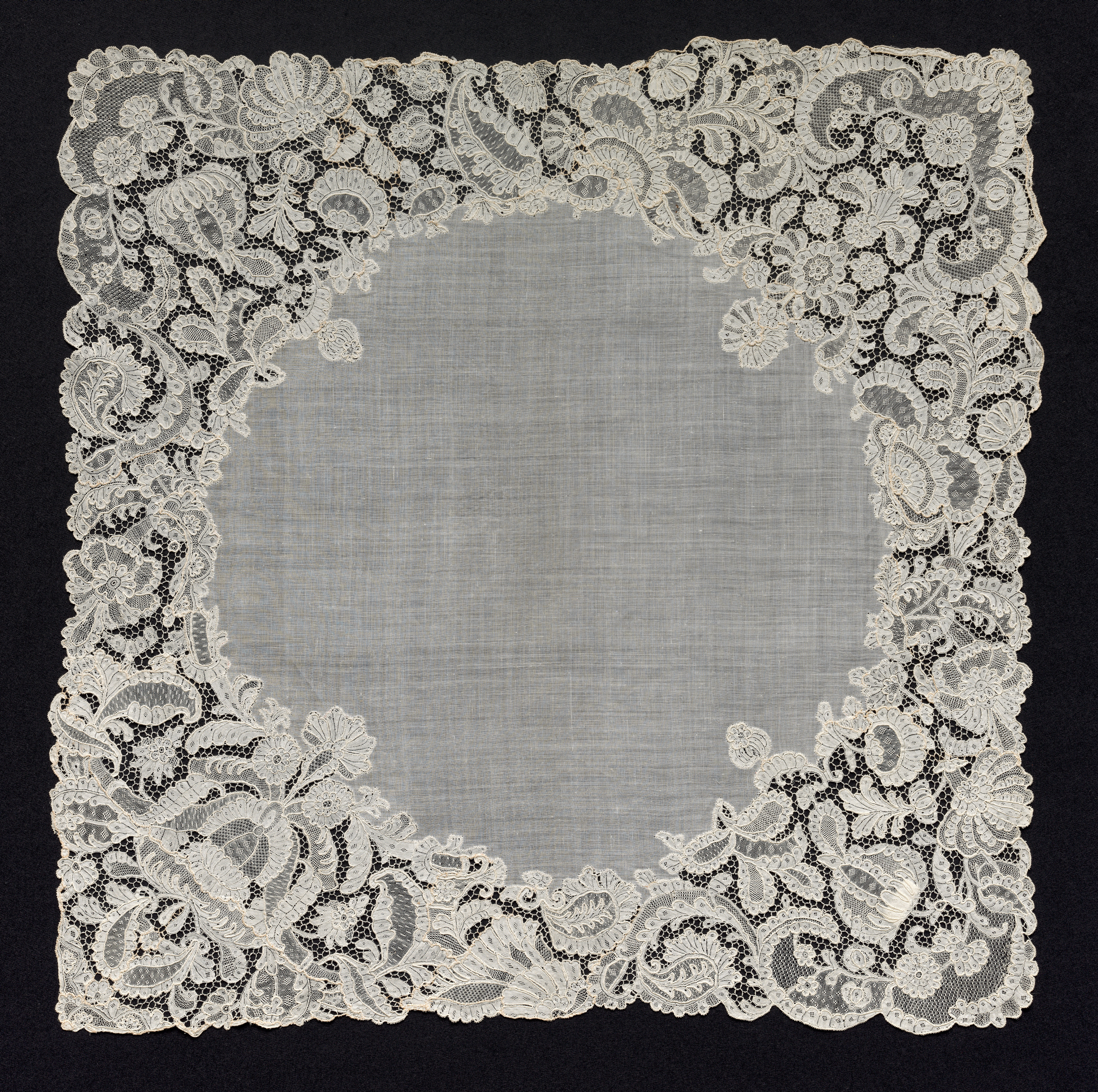 Needlepoint (Point Alençon) Lace Handkerchief