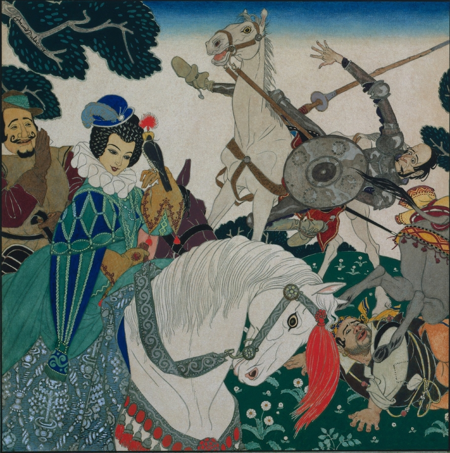 Don Quixote . . . in His Blind and Rash Endeavors, Edmund Dulac, 1919