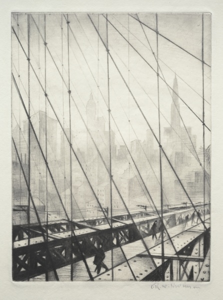 Looking through Brooklyn Bridge