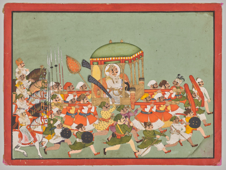 Maharao Chattar Sal (reigned 1758–64) of Kota in a Palanquin