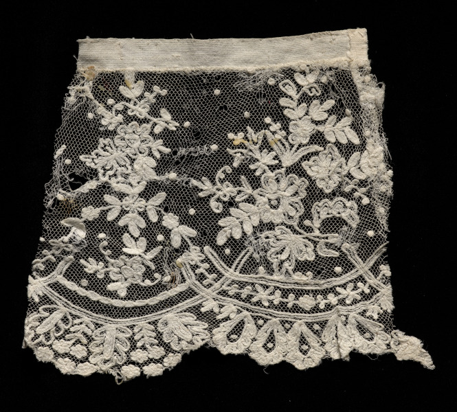 Machine Lace (Embroidered Net) Fragment