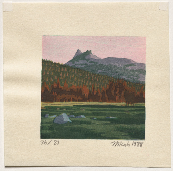 Tuolumne (Yosemite Book I): A Suite of Five Color Woodblock Prints: Twilight, Unicorn Park