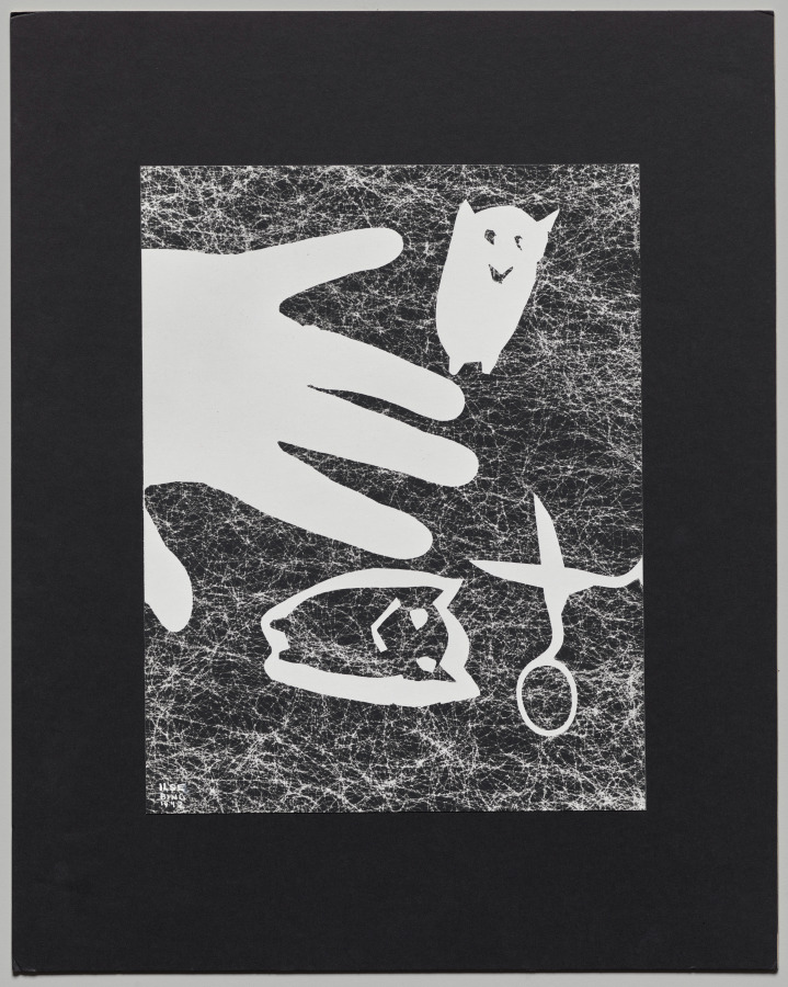 Photogram Hand Photogram with Hand, Scissors and Owl Cut-Outs | Cleveland Museum of Art