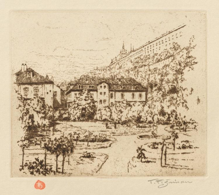 Prague: Vingt Cinq Eaux-Fortes Originales: Plate 19, Le Jardin Fürstenberg 