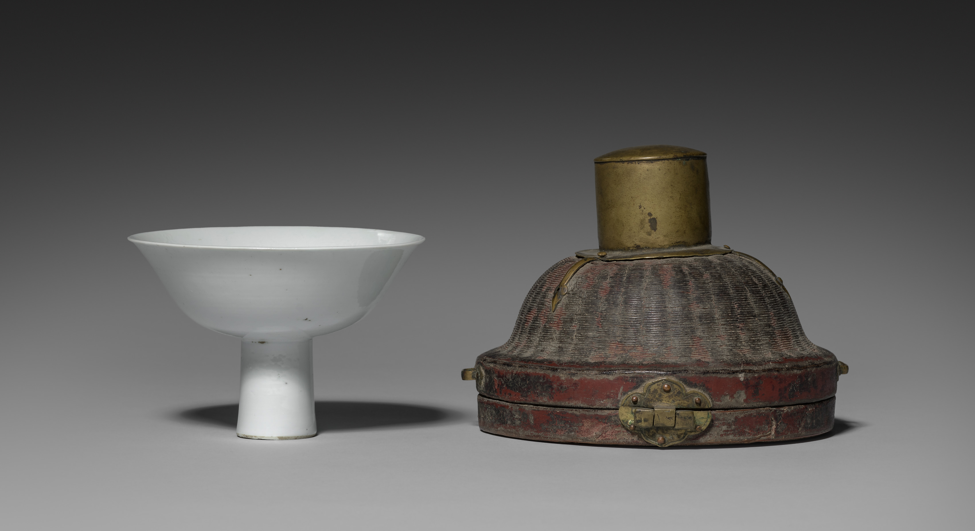 Stem Cup with Buddhist Emblems: Shufu Ware