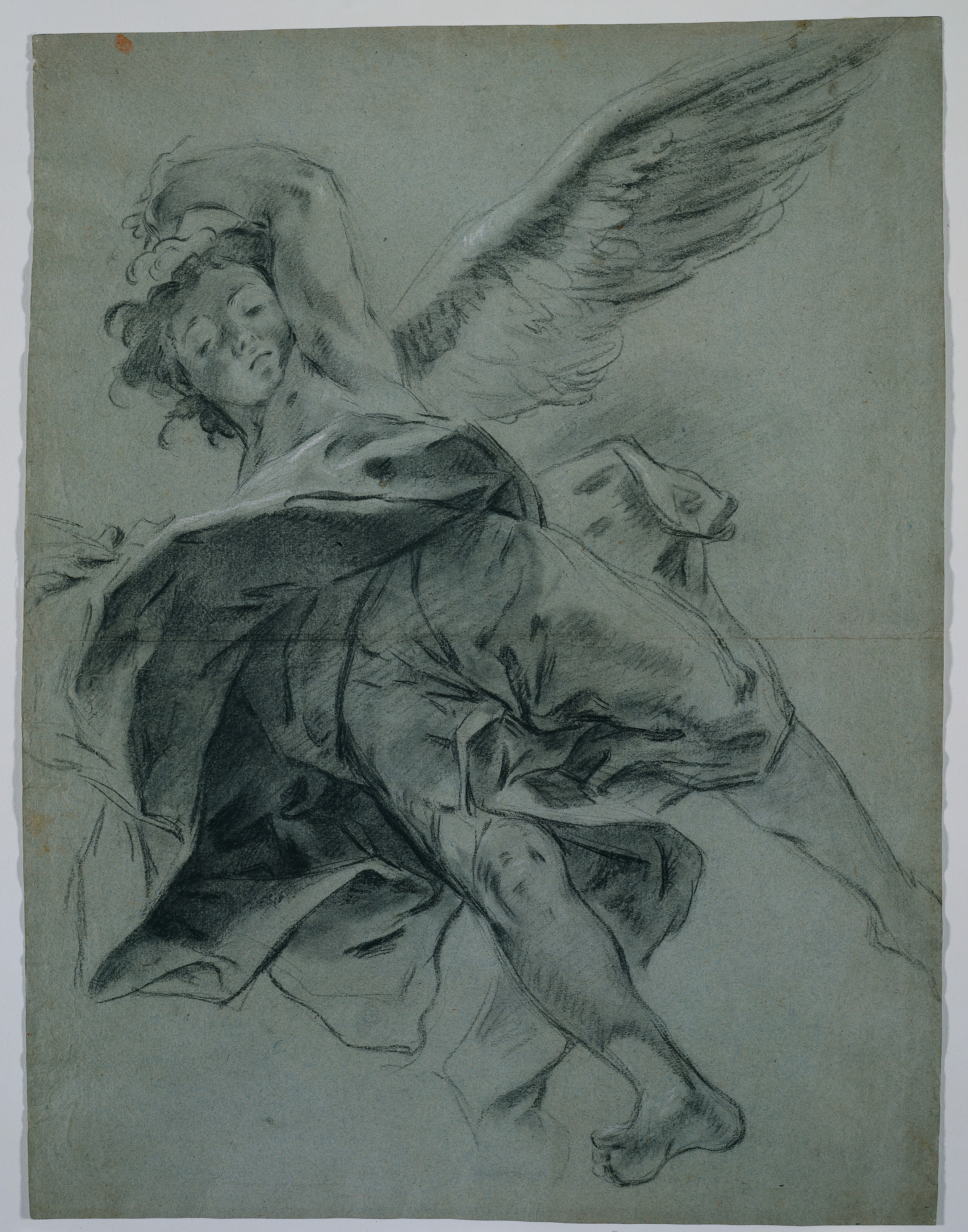 A Flying Angel (recto); Studies of Hands Playing Instruments (verso)