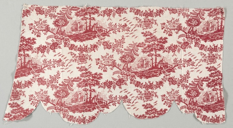Fragment of Woodblock Print on Cotton
