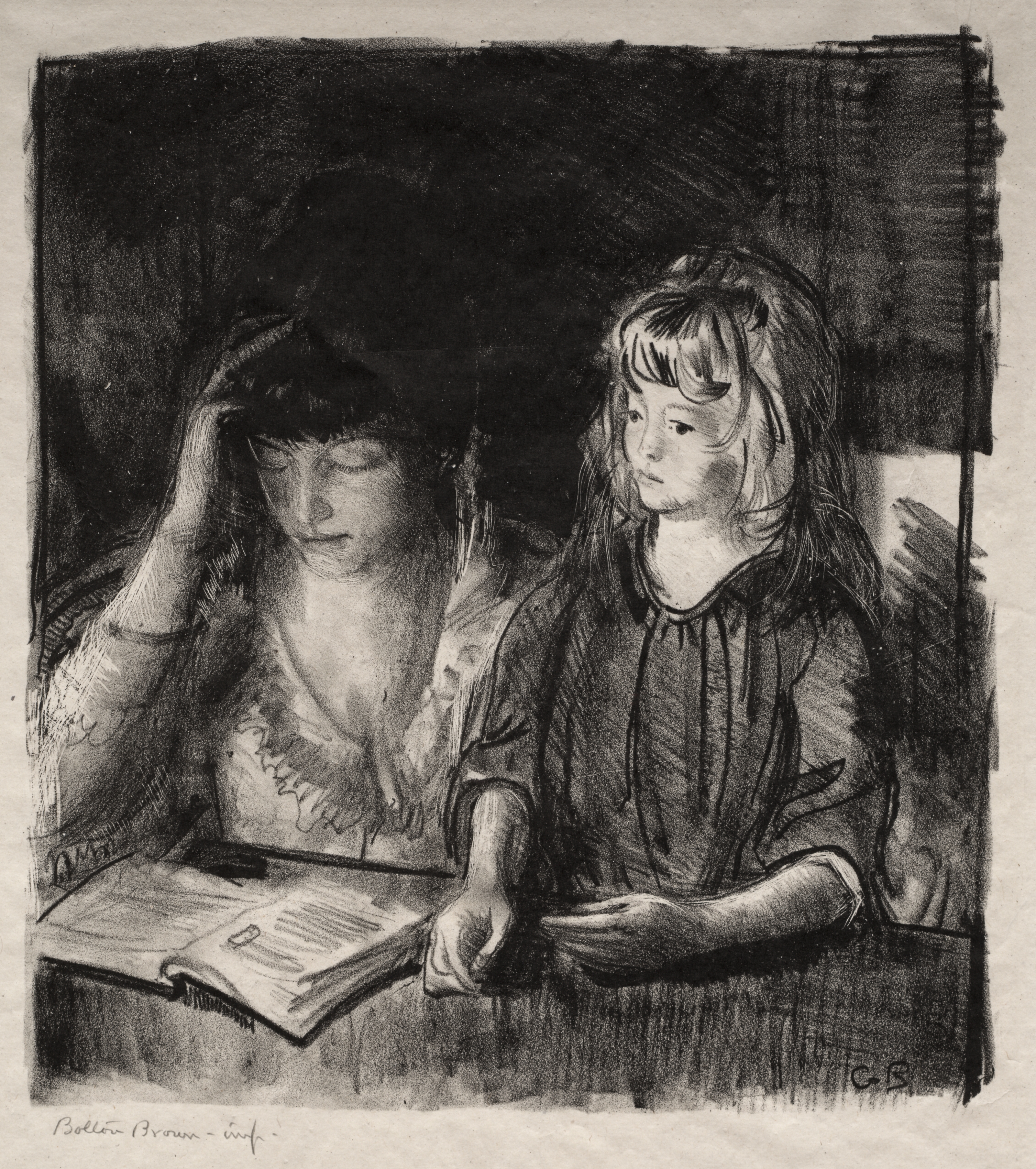 Mrs. Bellows Reading to Her Daughter Anne