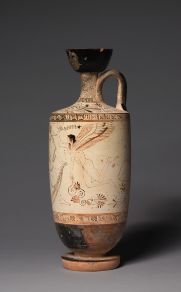 White-Ground Lekythos (Oil Vessel): Atalanta and Erotes