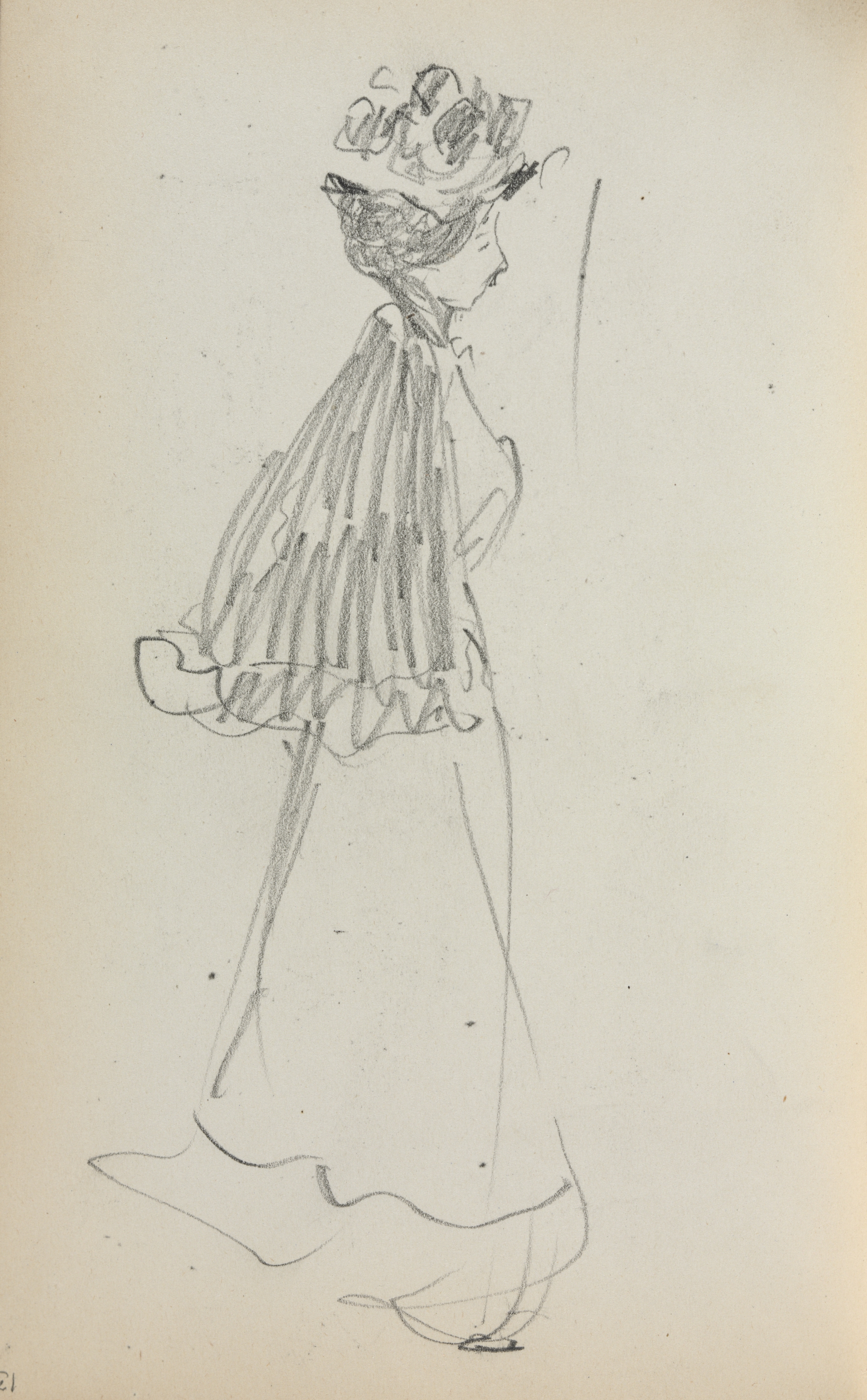 Italian Sketchbook: Standing Woman in profile (page 130)