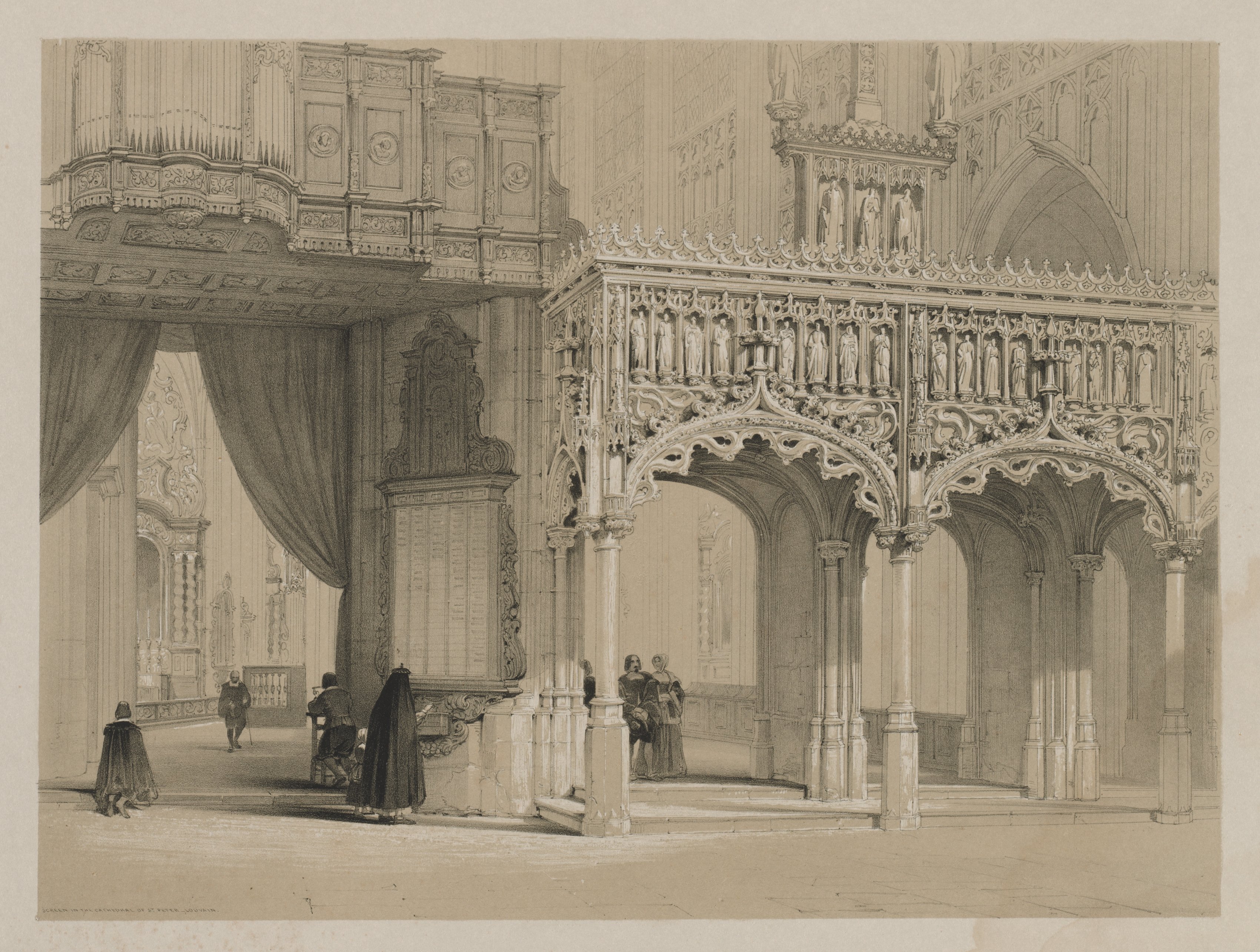 Sketches in Belgium and Germany, Volume I: Screen in the Cathedral of St. Peter, Louvain