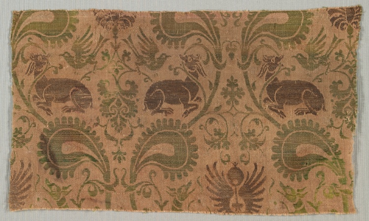 Silk with Dogs and Birds amid Vines